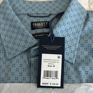 Faherty Men's Blue Polo Shirt